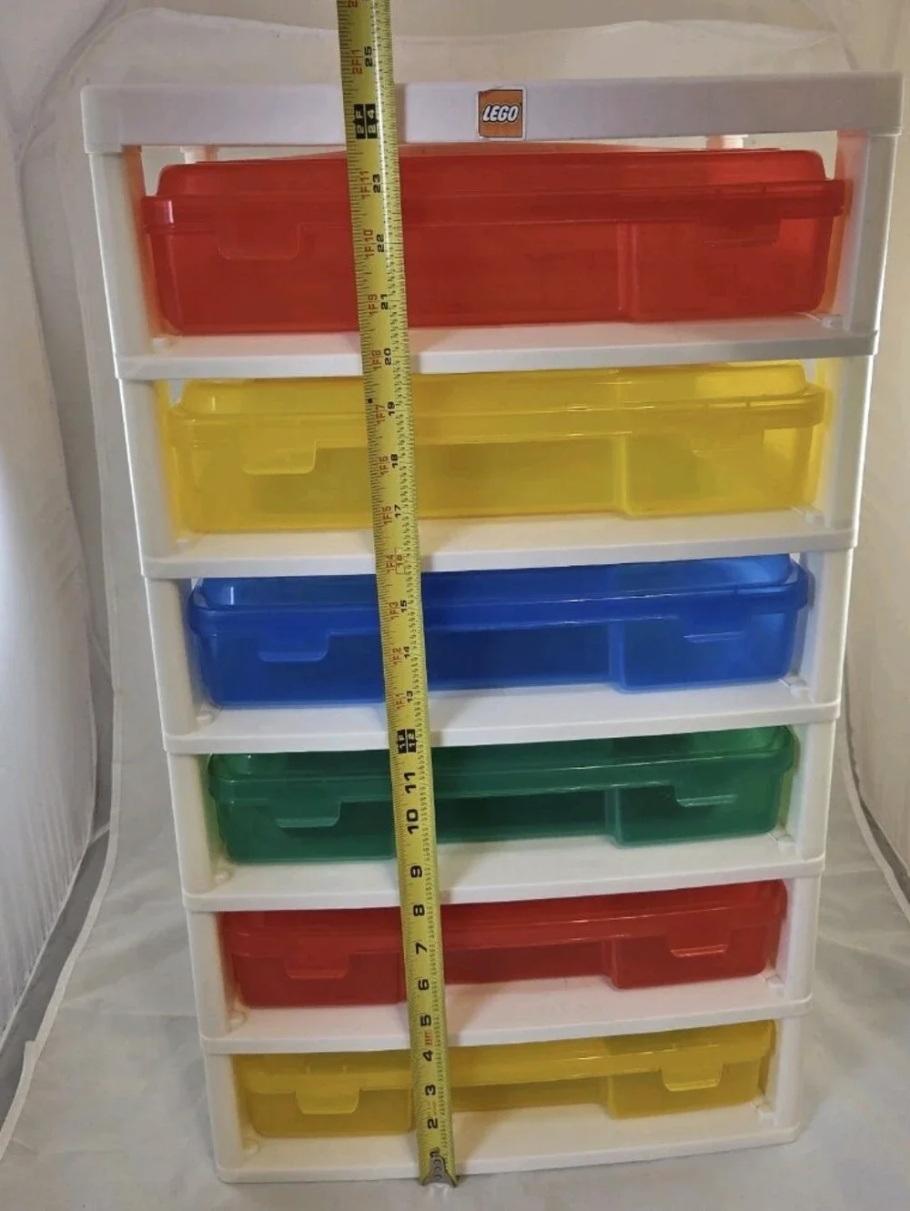 LEGO IRIS 6 Drawer Storage Organizer Tower Multi-Color Lidded Bins 2013